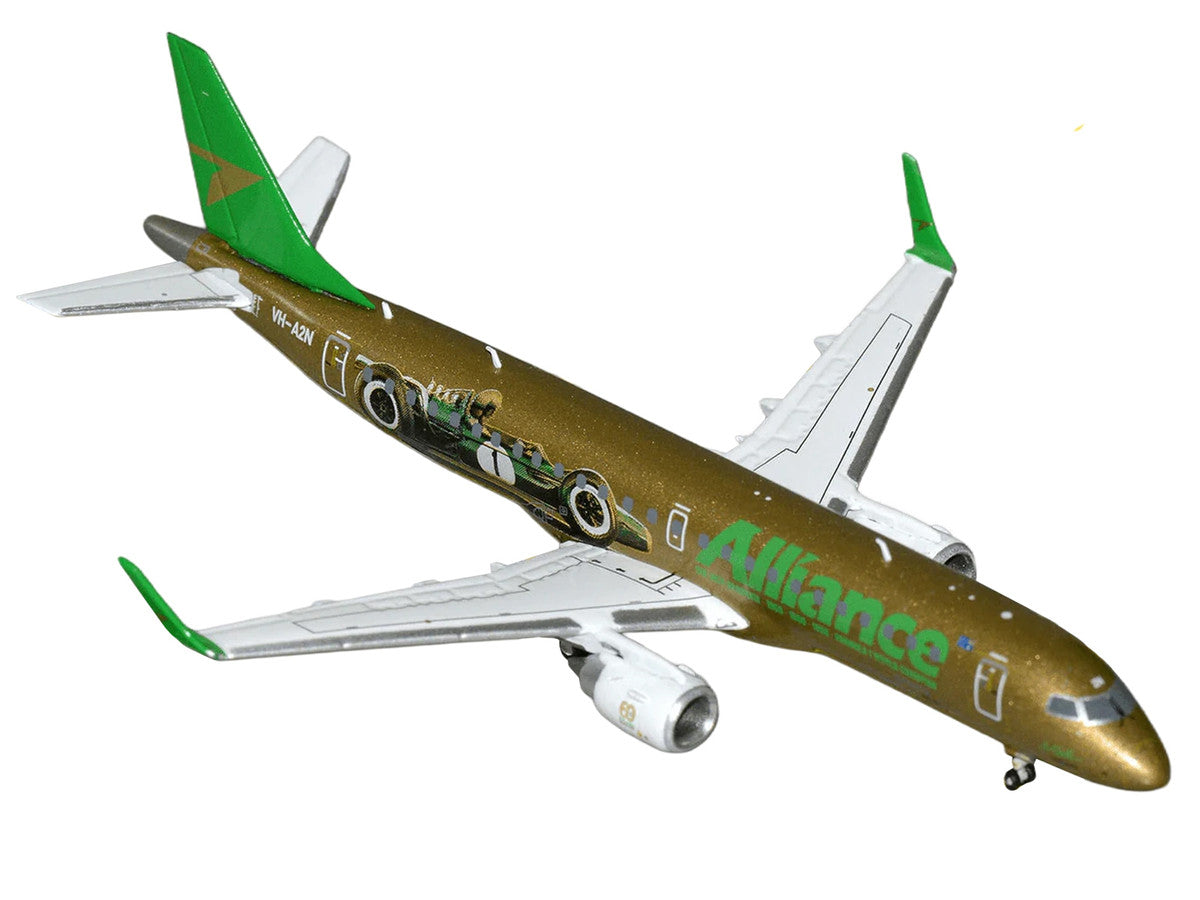 Embraer ERJ-190 Commercial Aircraft "Alliance Airlines - Sir Jack Brabham" (N7620U) Gold Metallic with Graphics 1/400 Diecast Model Airplane by GeminiJets by GeminiJets