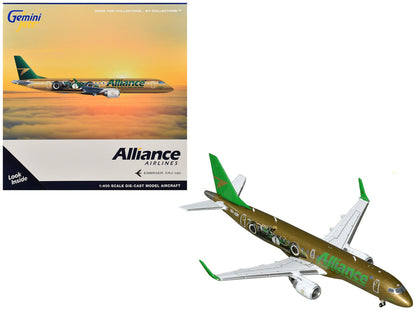 Embraer ERJ-190 Commercial Aircraft "Alliance Airlines - Sir Jack Brabham" (N7620U) Gold Metallic with Graphics 1/400 Diecast Model Airplane by GeminiJets by GeminiJets