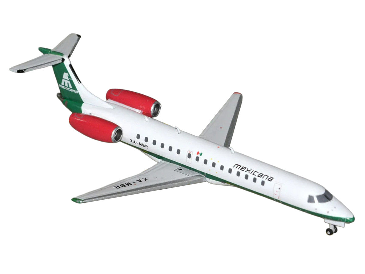 Embraer ERJ-145 Commercial Aircraft "Mexicana de Aviacion" (XA-MBR) White with Green Stripes 1/400 Diecast Model by GeminiJets by GeminiJets