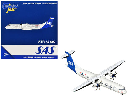 ATR 72-600 Commercial Aircraft "Scandinavian Airlines" (SE-MKD) White with Blue Tail 1/400 Diecast Model by GeminiJets by GeminiJets