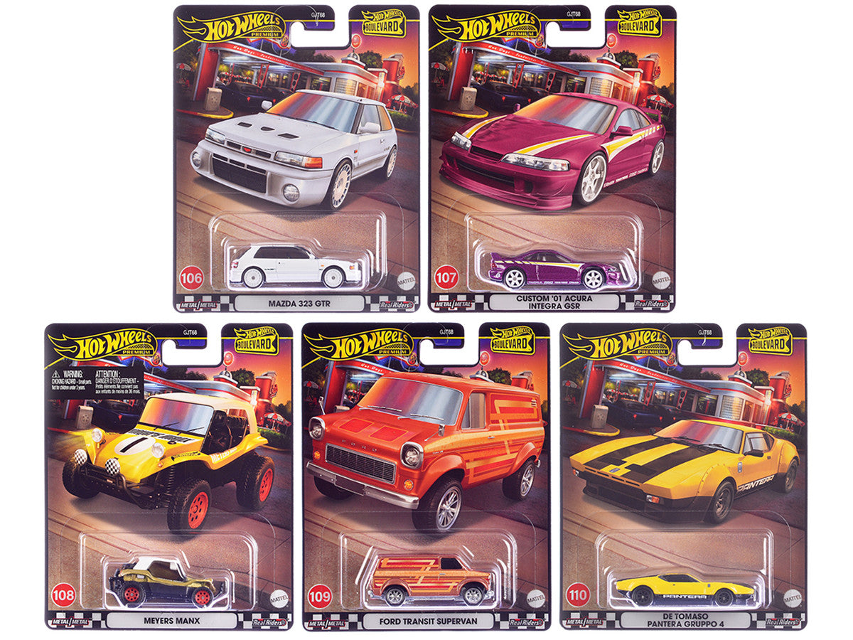 "Boulevard 106-110" 5 piece Set "Premium" 2024 Series Diecast Model Cars by Hot Wheels by Hotwheels