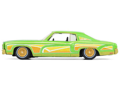 1970 Chevrolet Monte Carlo Lowrider "Michael Heralda Special Edition" Lime Green with Graphics "Hobby Exclusive" Series 1/64 Diecast Model Car by Greenlight by Greenlight
