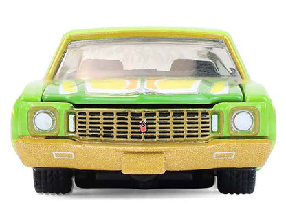 1970 Chevrolet Monte Carlo Lowrider "Michael Heralda Special Edition" Lime Green with Graphics "Hobby Exclusive" Series 1/64 Diecast Model Car by Greenlight by Greenlight