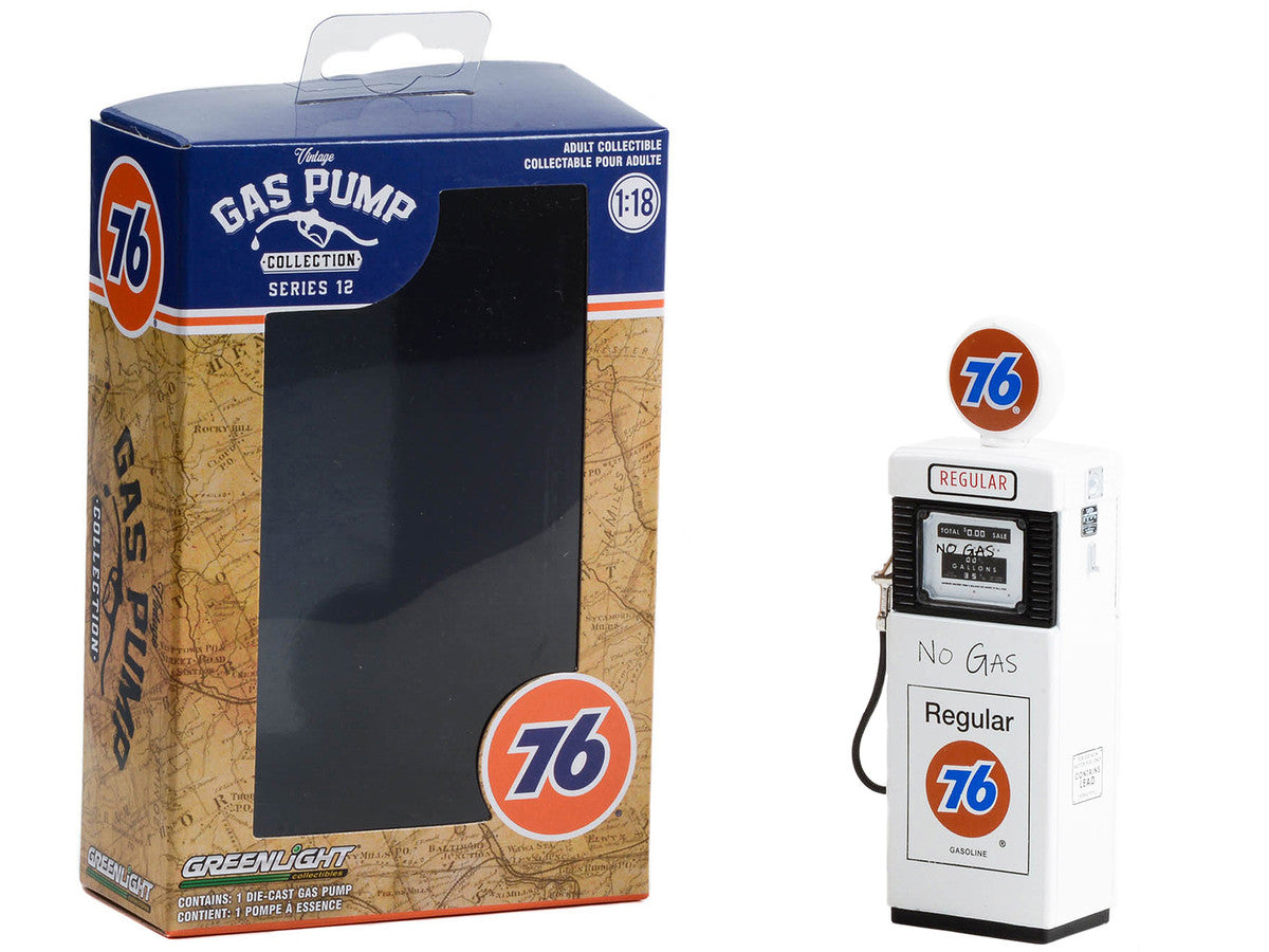 1951 Wayne 505 Gas Pump "Union 76 Regular Gasoline" "No Gas" White "Vintage Gas Pumps" Series 12 1/18 Diecast Model by Greenlight by Greenlight