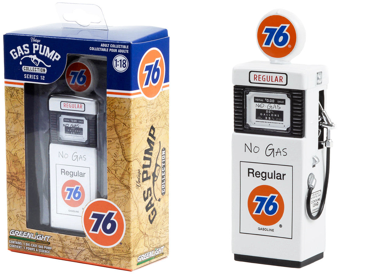1951 Wayne 505 Gas Pump "Union 76 Regular Gasoline" "No Gas" White "Vintage Gas Pumps" Series 12 1/18 Diecast Model by Greenlight by Greenlight