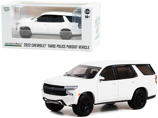 2022 Chevrolet Tahoe Police Pursuit Vehicle (PPV) White "Hot Pursuit" "Hobby Exclusive" Series 1/64 Diecast Model Car by Greenlight by Greenlight