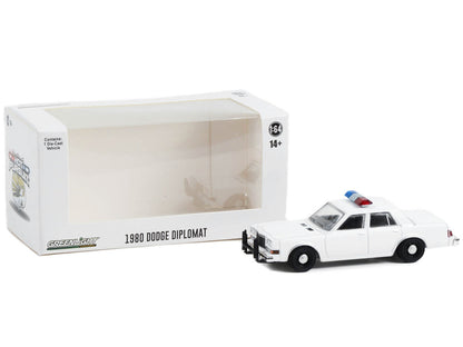 1980-1989 Dodge Diplomat Police Unmarked White with Light Bar "Hot Pursuit" "Hobby Exclusive" Series 1/64 Diecast Model Car by Greenlight by Greenlight