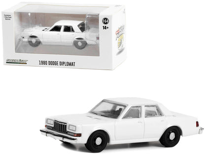 1980-1989 Dodge Diplomat Police Unmarked White "Hot Pursuit" "Hobby Exclusive" Series 1/64 Diecast Model Car by Greenlight by Greenlight