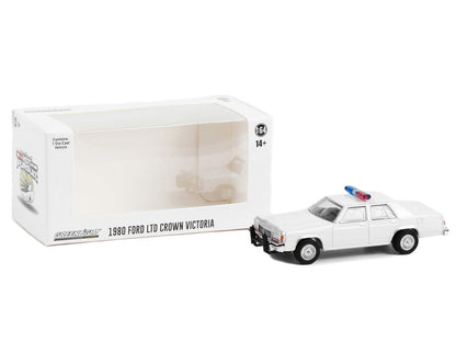 1980-1991 Ford LTD Crown Victoria Police White with Light Bar "Hot Pursuit" "Hobby Exclusive" Series 1/64 Diecast Model Car by Greenlight by Greenlight