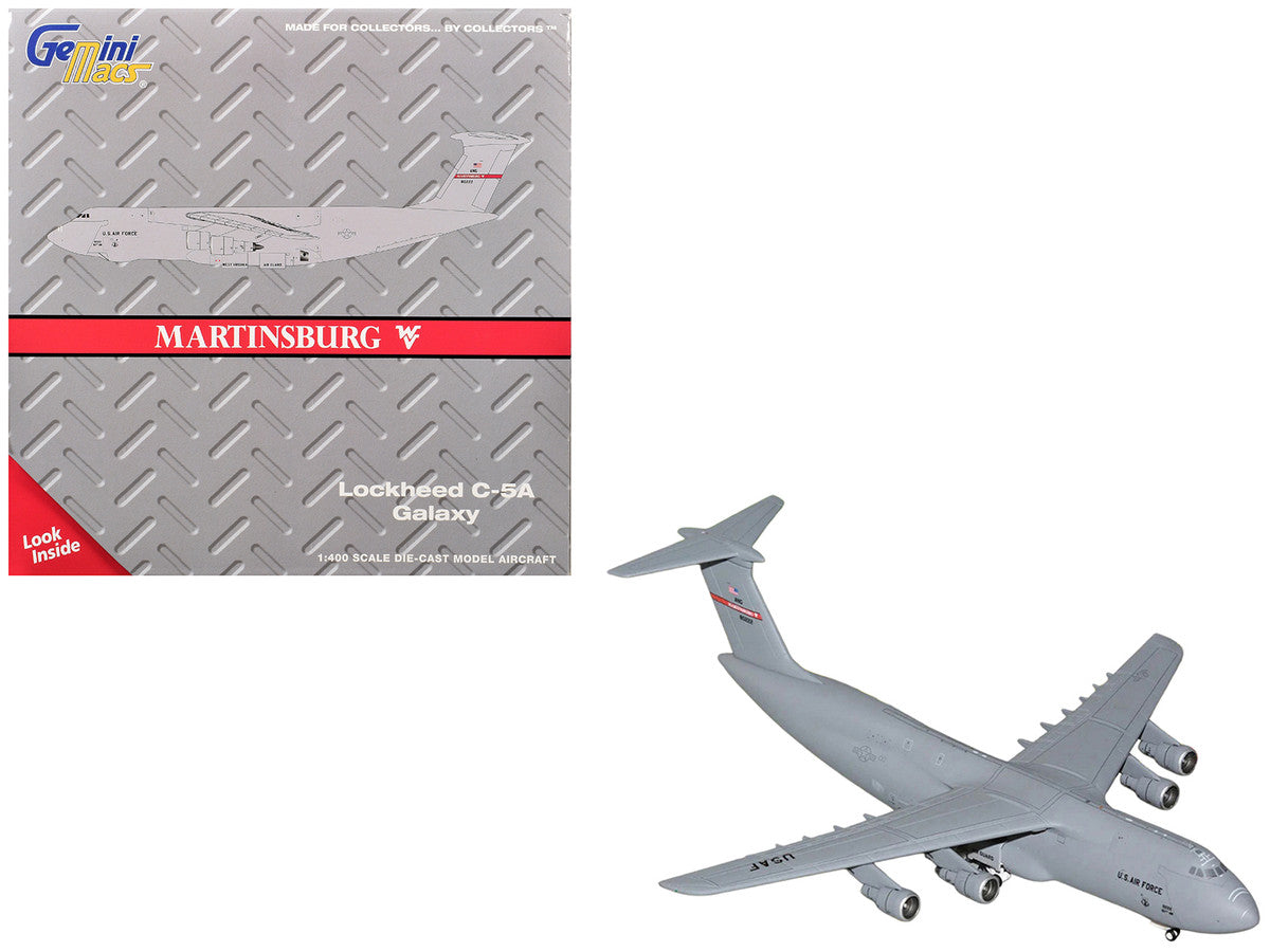 Lockheed C-5A Galaxy Transport Aircraft "Martinsburg Air Force Base" United States Air Force (68-0222) Gray "Gemini Macs" Series 1/400 Diecast Model by GeminiJets by GeminiJets