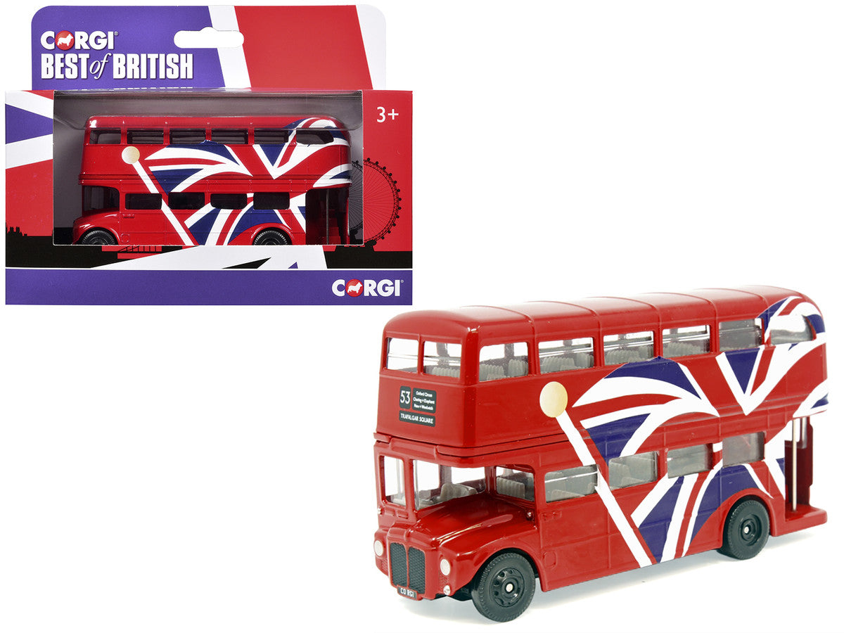 London Bus Red with UK Flag Graphics "Best of British" Series Diecast Model Car by Corgi by Corgi