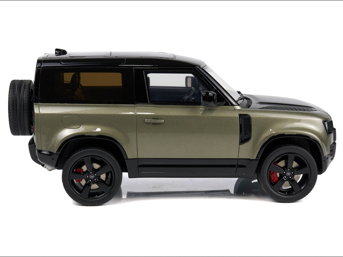 2021 Land Rover Defender 90 P400 X-Dynamic HSE Pangea Green Metallic 1/18 Model Car by GT Spirit by GT Spirit