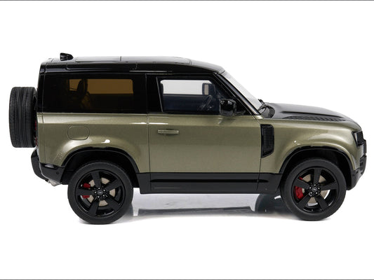 2021 Land Rover Defender 90 P400 X-Dynamic HSE Pangea Green Metallic 1/18 Model Car by GT Spirit by GT Spirit