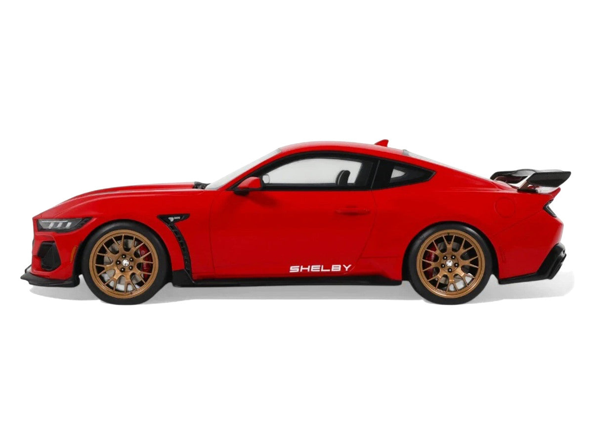 2025 Shelby Mustang Supersnake Race Red with White Stripes 1/18 Model Car by GT Spirit by GT Spirit
