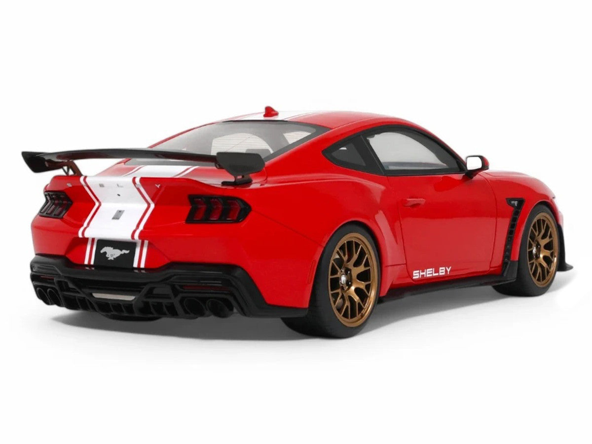2025 Shelby Mustang Supersnake Race Red with White Stripes 1/18 Model Car by GT Spirit by GT Spirit