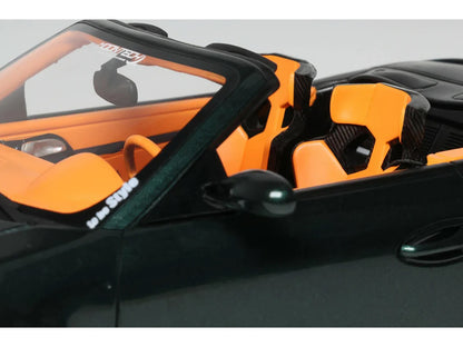 2024 Porsche 911 (997) Old & New Tokyo Auto Salon Cabriolet Dark Green Metallic with Orange Interior 1/18 Model Car by GT Spirit by GT Spirit