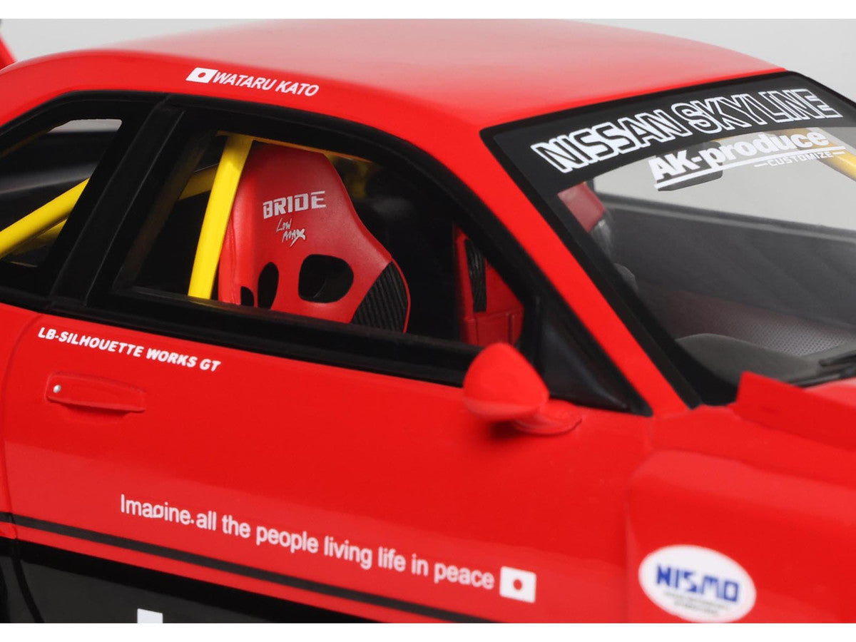 2020 Nissan Skyline GT-R (R34) LB-Super Silhouette RHD (Right Hand Drive) #5 Red and Black 1/18 Model Car by GT Spirit by GT Spirit