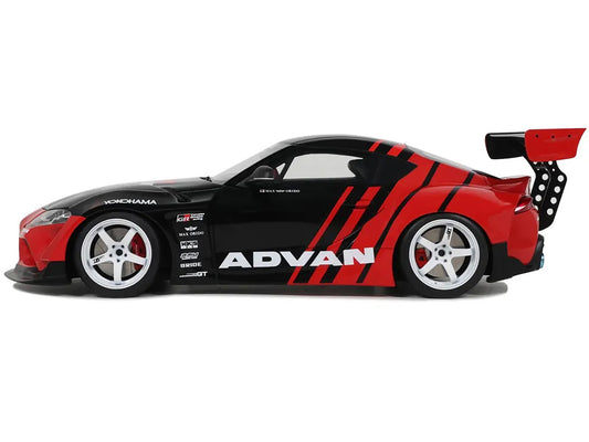 2020 Toyota Supra GR RHD (Right Hand Drive) "Advan" Black and Red 1/18 Model Car by GT Spirit by GT Spirit