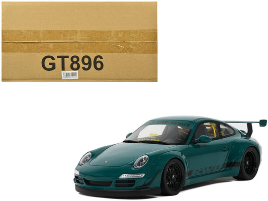 2021 RWB Bodykit "Syunkashuto" Green with Black Stripes 1/18 Model Car by GT Spirit by GT Spirit