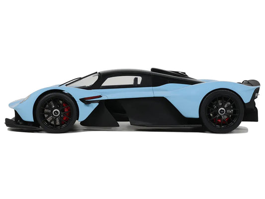 2023 Aston Martin Valkyrie Light Blue with Black Top 1/18 Model Car by GT Spirit by GT Spirit