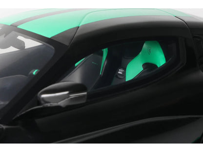 2023 Rimac Nevera Black with Green Stripes 1/18 Model Car by GT Spirit by GT Spirit