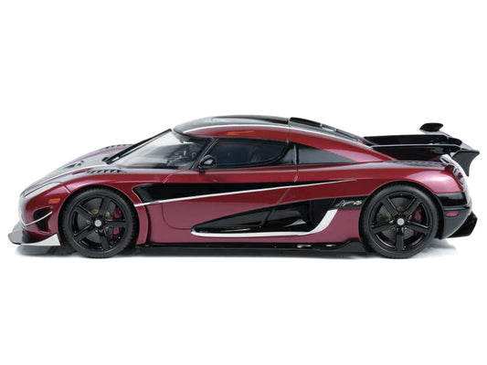 2017 Koenigsegg Agera RS Deep Red Metallic with Black Stripes 1/18 Model Car by GT Spirit by GT Spirit