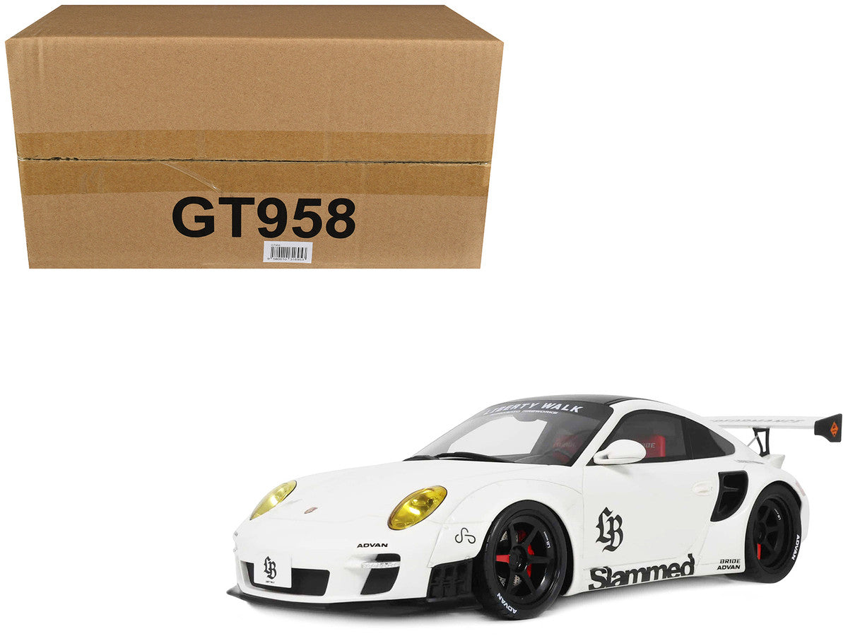 2024 Porsche 911 Turbo LB-Works White with Black Top 1/18 Model Car by GT Spirit by GT Spirit