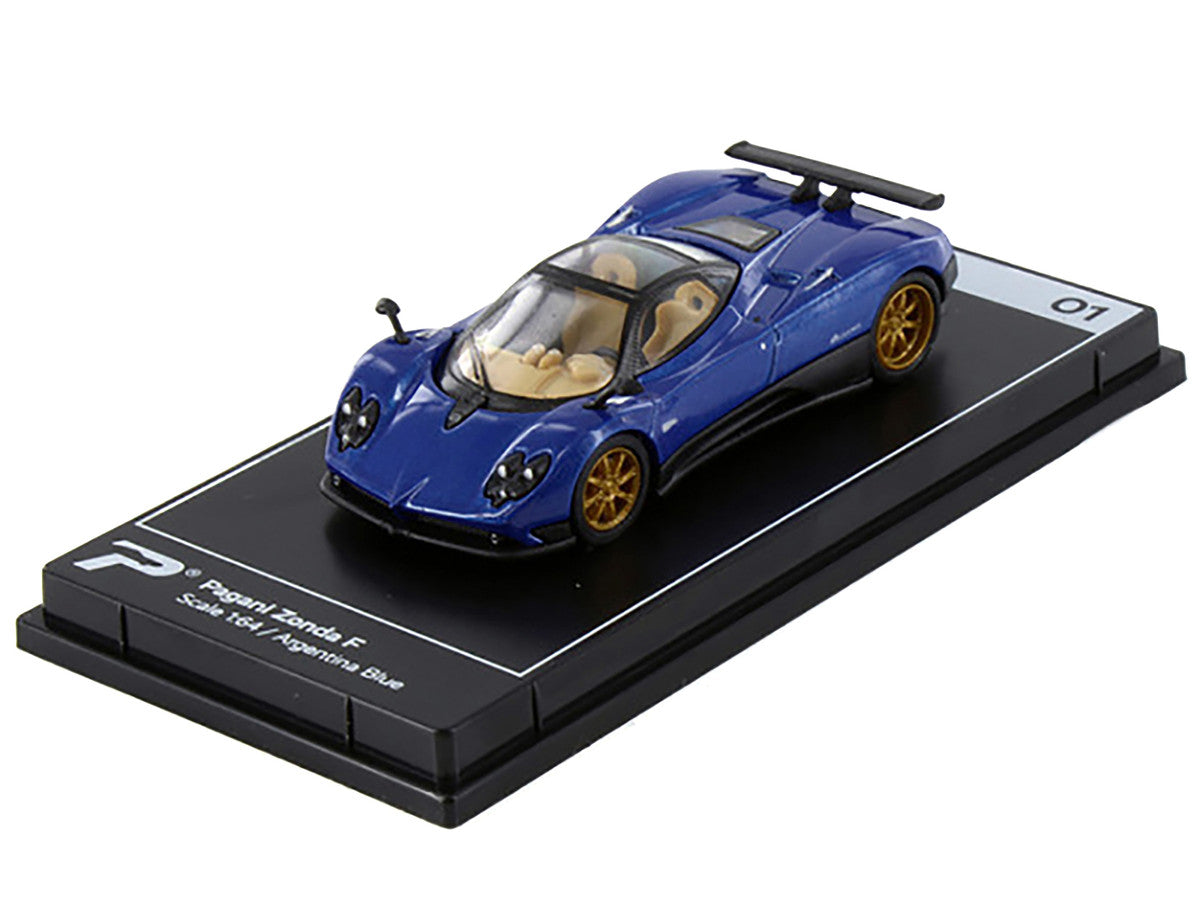 Pagani Zonda F Argentina Blue Metallic "Hypercar League Collection" 1/64 Diecast Model Car by PosterCars by PosterCars