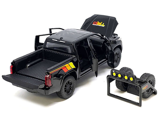 2023 Toyota Tundra TRD 4x4 Pickup Truck Black with TRD Stripes with Sunroof and Wheel Rack Limited Edition to 2400 pieces Worldwide 1/24 Diecast Model Car by Other