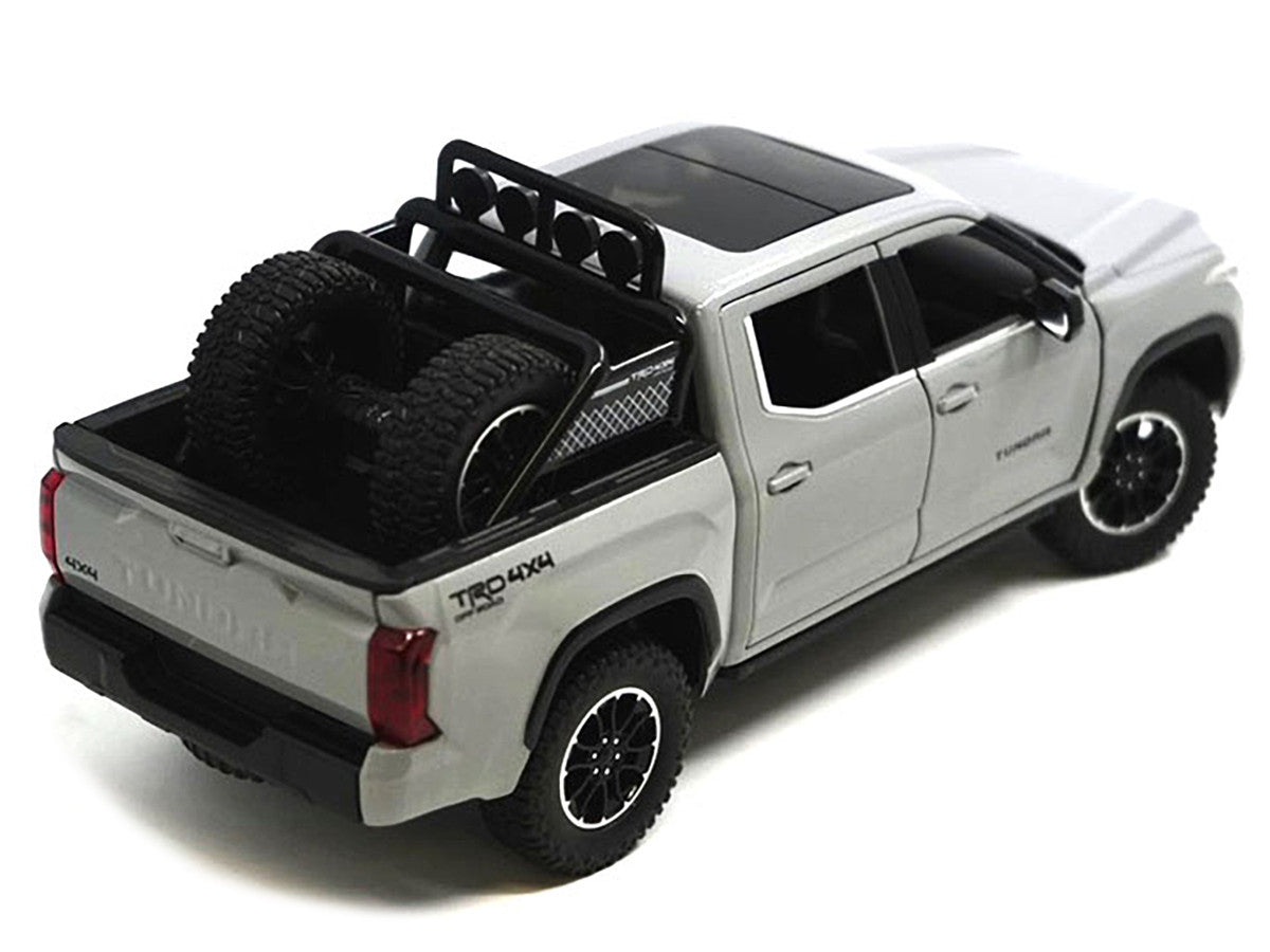 2023 Toyota Tundra TRD 4x4 Pickup Truck Cement Gray with Sunroof and Wheel Rack 1/24 Diecast Model Car by Other
