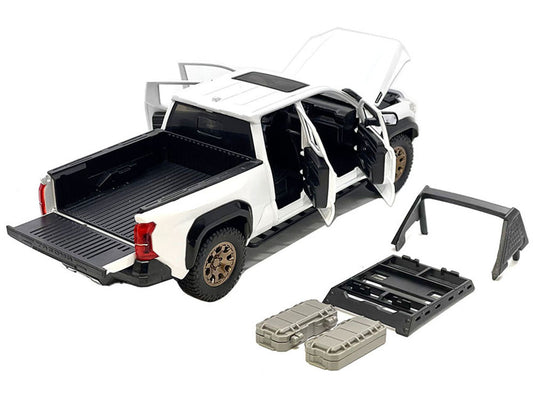 2024 Toyota Tacoma Trailhunter Edition Pickup Truck White Metallic 1/24 Diecast Model Car by Other