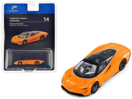 McLaren Speedtail McLaren Orange with Black Top "Hypercar League Collection" 1/64 Diecast Model Car by PosterCars by PosterCars