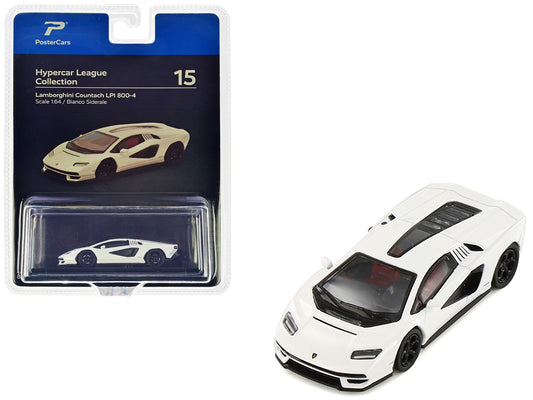 Lamborghini Countach LPI 800-4 Bianco Siderale White "Hypercar League Collection" 1/64 Diecast Model Car by PosterCars by PosterCars