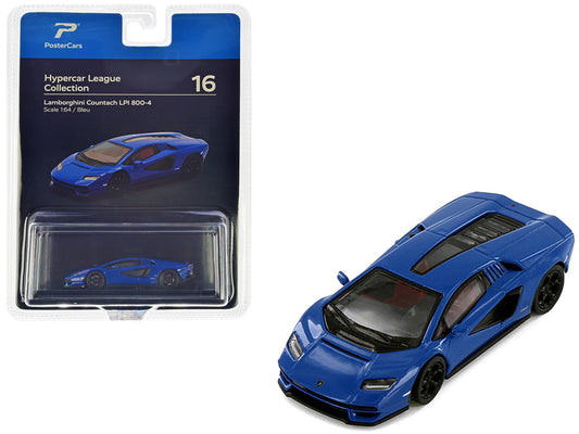 Lamborghini Countach LPI 800-4 Blue "Hypercar League Collection" 1/64 Diecast Model Car by PosterCars by PosterCars