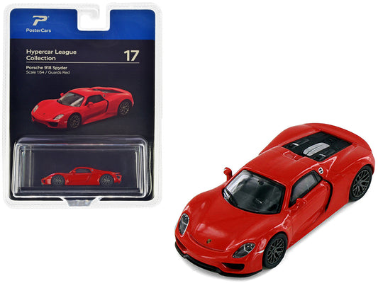 Porsche 918 Spyder Guards Red "Hypercar League Collection" 1/64 Diecast Model Car by PosterCars by PosterCars