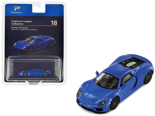 Porsche 918 Spyder Sapphire Blue Metallic "Hypercar League Collection" 1/64 Diecast Model Car by PosterCars by PosterCars