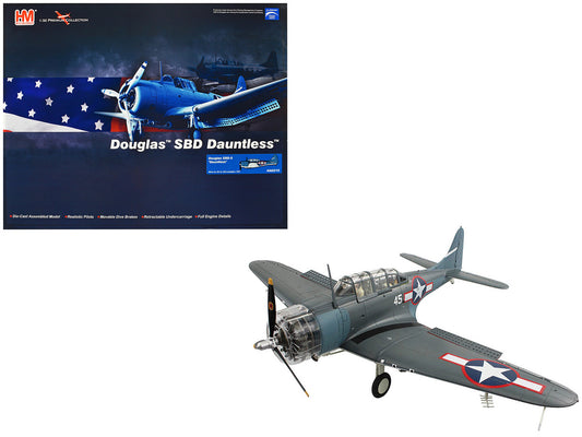 Douglas SBD-5 Dauntless Bomber Aircraft "VB-16 USS Lexington" (1943) United States Navy "Premium Collection" 1/32 Diecast Model by Hobby Master by Hobby Master