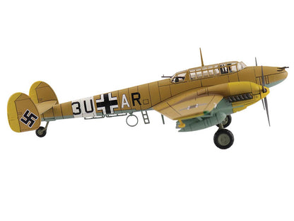 Messerschmitt BF 110E-2 Trop Fighter Aircraft "3U+AR 7./ZG26 Italy" (1941) German Luftwaffe "Air Power Series" 1/72 Diecast Model by Hobby Master by Hobby Master