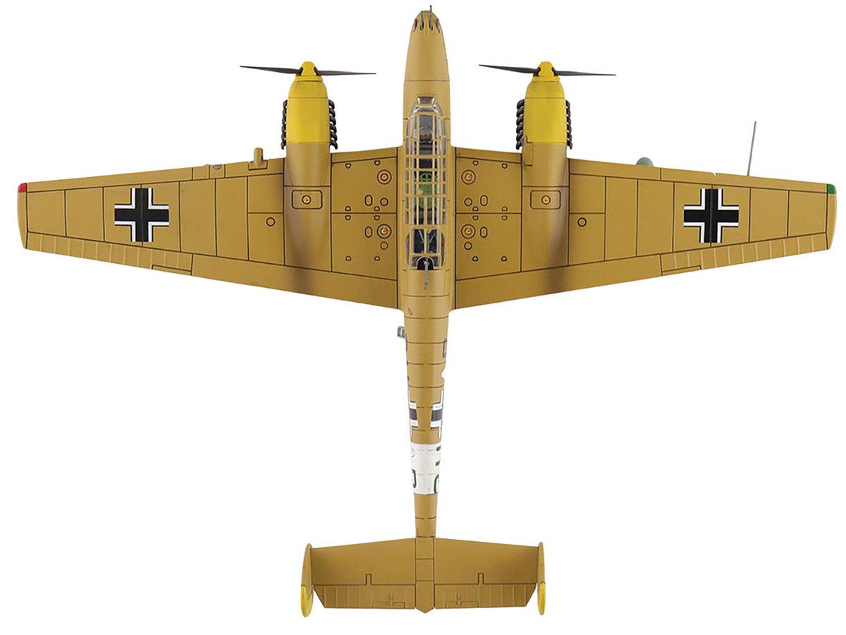 Messerschmitt BF 110E-2 Trop Fighter Aircraft "3U+AR 7./ZG26 Italy" (1941) German Luftwaffe "Air Power Series" 1/72 Diecast Model by Hobby Master by Hobby Master