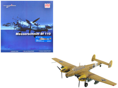 Messerschmitt BF 110E-2 Trop Fighter Aircraft "3U+AR 7./ZG26 Italy" (1941) German Luftwaffe "Air Power Series" 1/72 Diecast Model by Hobby Master by Hobby Master