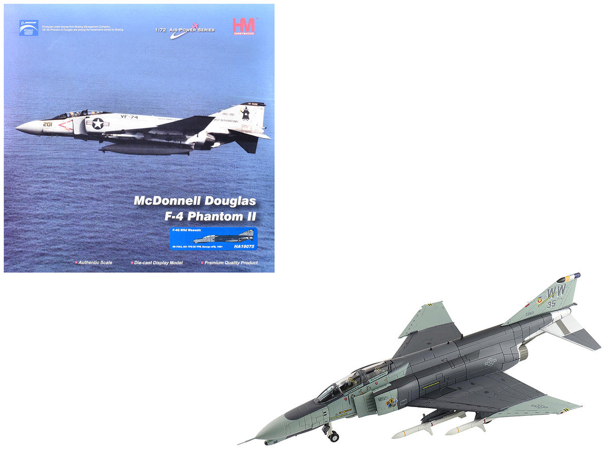 McDonnell Douglas F-4G Phantom II Fighter-Bomber Aircraft "Wild Weasels 69-7253 561st TFS 35th TFW George AFB" (1991) United States Air Force "Air Power Series" 1/72 Diecast Model by Hobby Master by Hobby Master