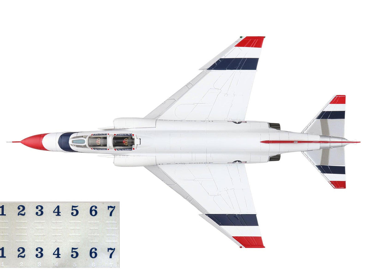 McDonnell Douglas F-4E Phantom II Fighter-Bomber Aircraft "Thunderbirds with Decals for No.1 to 7 planes 1973/74 Season" United States Air Force "Air Power Series" 1/72 Diecast Model by Hobby Master by Hobby Master