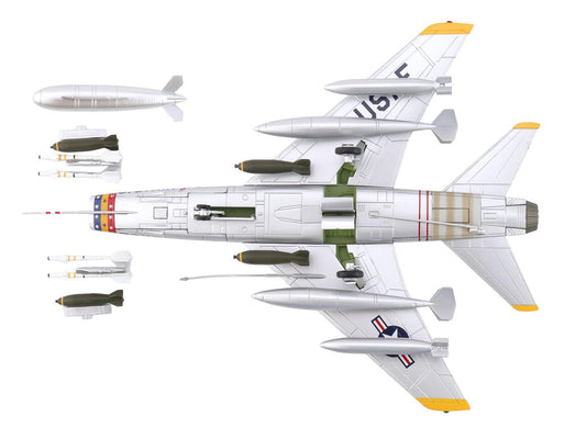 North American F-100D Super Sabre Fighter Aircraft "FW-871 81st TFS 50th TFW France" (1958) United States Air Force "Air Power Series" 1/72 Diecast Model by Hobby Master by Hobby Master
