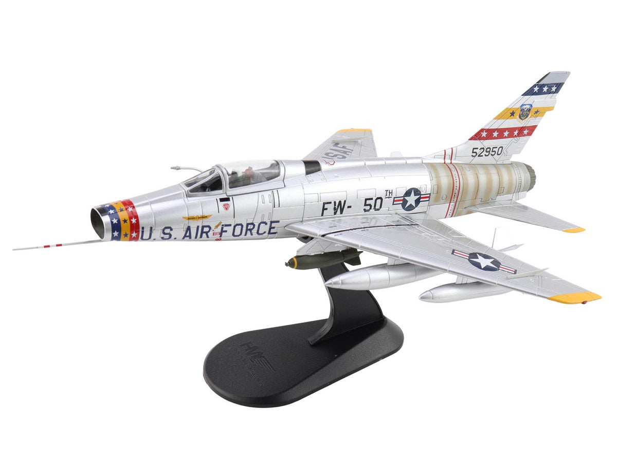 North American F-100D Super Sabre Fighter Aircraft "FW-871 81st TFS 50th TFW France" (1958) United States Air Force "Air Power Series" 1/72 Diecast Model by Hobby Master by Hobby Master