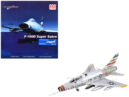 North American F-100D Super Sabre Fighter Aircraft "FW-871 81st TFS 50th TFW France" (1958) United States Air Force "Air Power Series" 1/72 Diecast Model by Hobby Master by Hobby Master