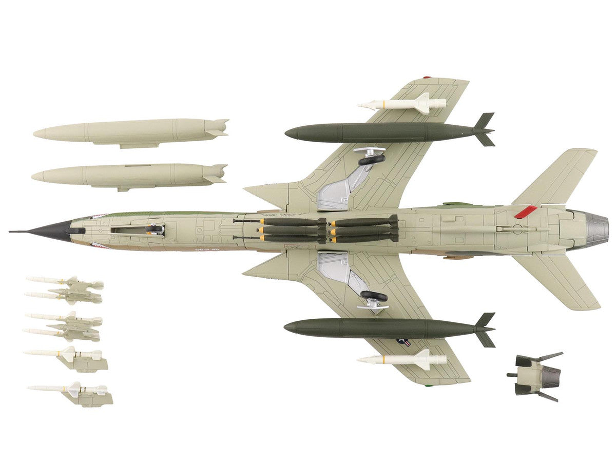 Republic F-105F Thunderchief Fighter-Bomber Aircraft "63-8299 Peach 91 128th Tactical Fighter Squadron Georgia ANG Dobbins Air Reserve Base" United States Air Force "Air Power Series" 1/72 Diecast Model by Hobby Master by Hobby Master