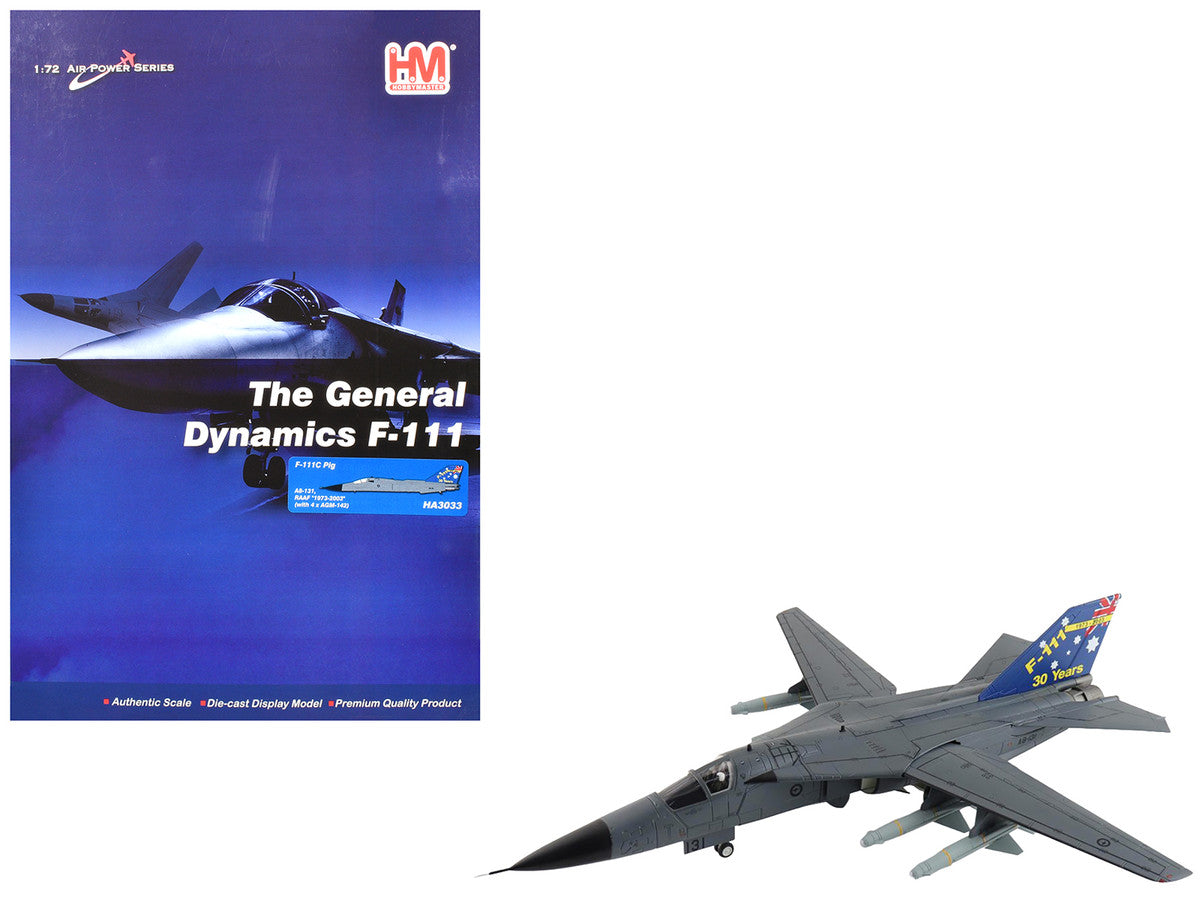General Dynamics F-111C Pig Aircraft "A8-131 F-111 Operations 30th Anniversary" (2003) Royal Australian Air Force "Air Power Series" 1/72 Diecast Model by Hobby Master by Hobby Master