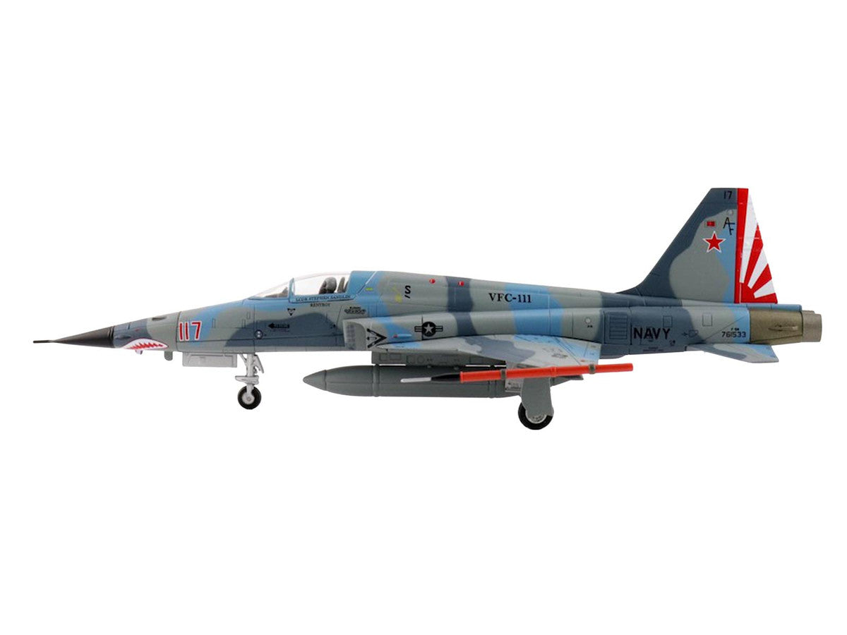 Northrop F-5N Tiger II Aircraft "Red 117 761533 Adversary Fighter VFC-111 Sundowners" (2017) United States Navy "Air Power Series" 1/72 Diecast Model by Hobby Master by Hobby Master