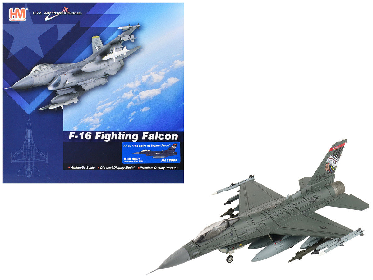 Lockheed F-16C Fighting Falcon Fighter Aircraft "88-0545 138th Fighter Wing Oklahoma Air National Guard" (2024) United States Air Force "Air Power Series" 1/72 Diecast Model by Hobby Master by Hobby Master