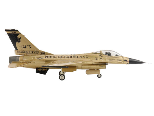 Lockheed F-16A Fighting Falcon Fighter Aircraft "85-1565 Golden Bat Viper 185 ARW Iowa ANG Squadron 50th Anniversary" (2022) United States Air Force "Air Power Series" 1/72 Diecast Model by Hobby Master by Hobby Master